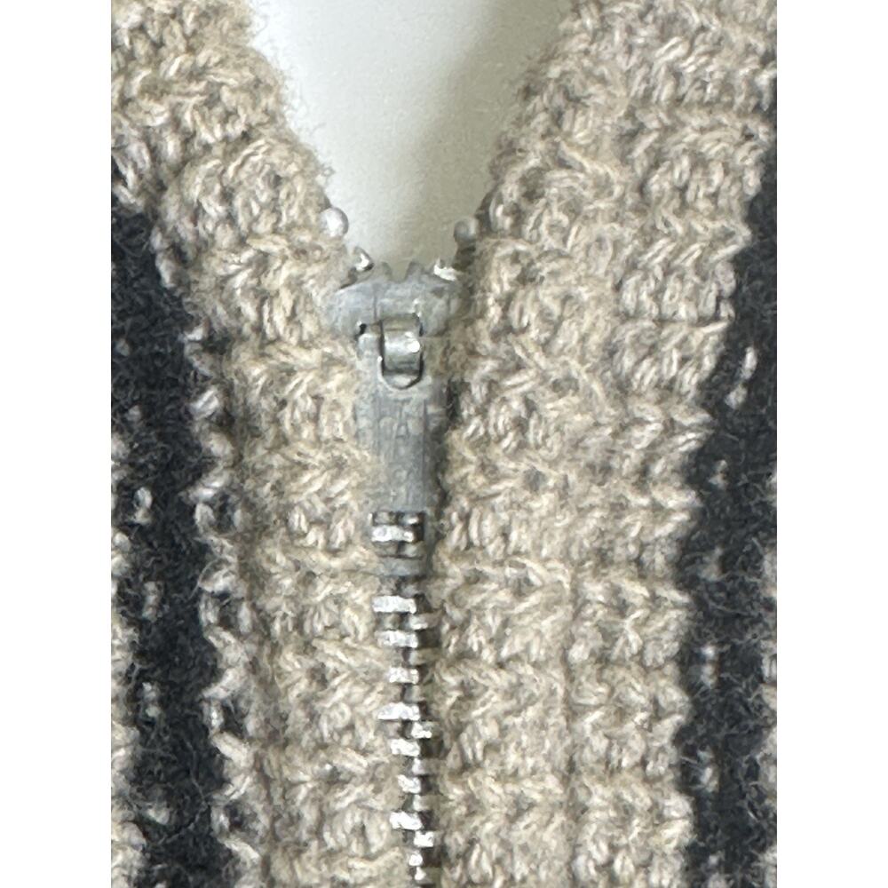 VTG 50s 60s Richline Lambswool Orlon Zip-Up Cardigan Sweater - Grey/Black - M/L - Picture 5 of 9